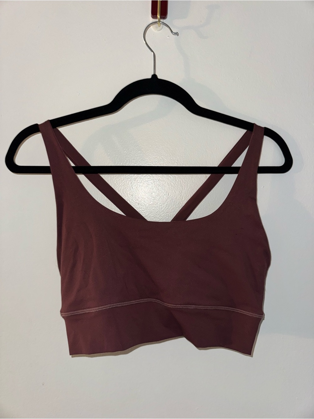 MESHKI Burgundy Cross Back Sports Bra Size XL